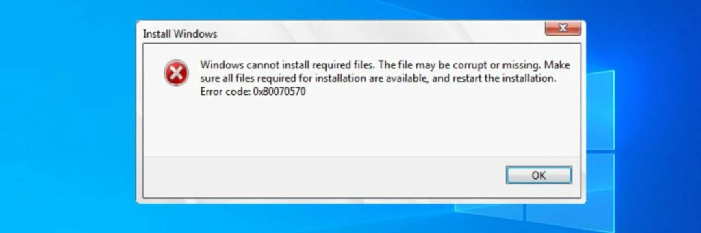 5 Cara Mengatasi Error 0x80070570 Windows Cannot Install Required Files